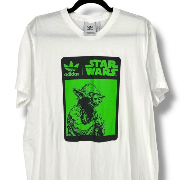Adidas Star Wars Yoda Graphic Tee Short Sleeve White Green Size XL - Picture 2 of 10